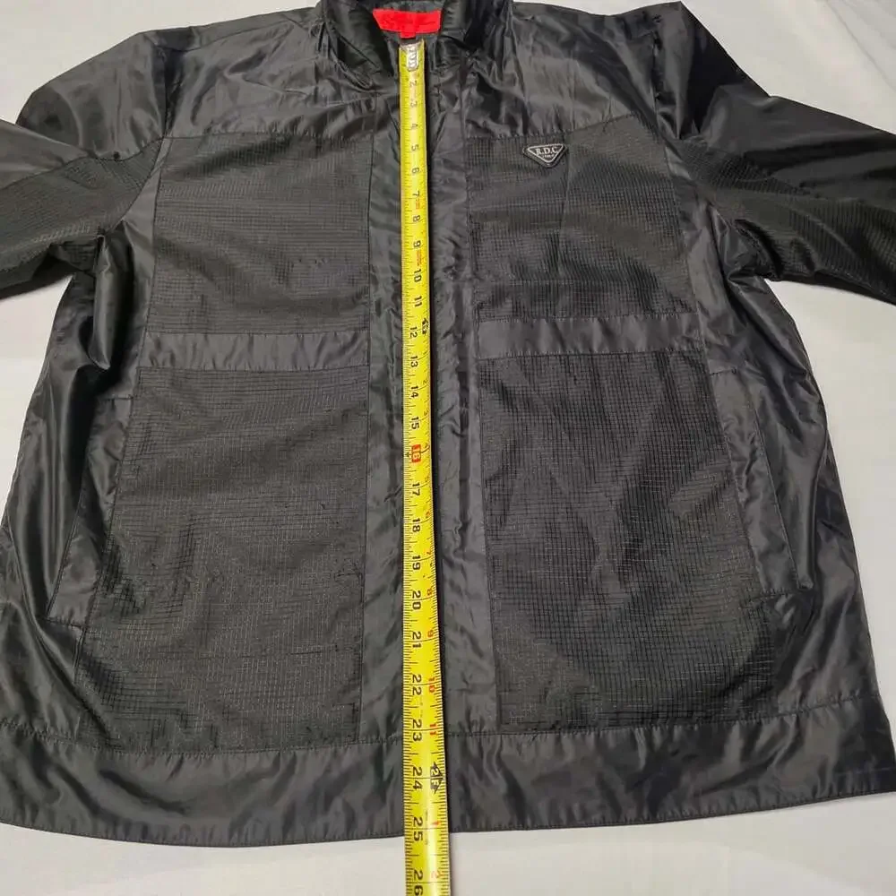 RARE Roberta di Camerino Italy Black Grid Full Zip Windbreaker Jacket